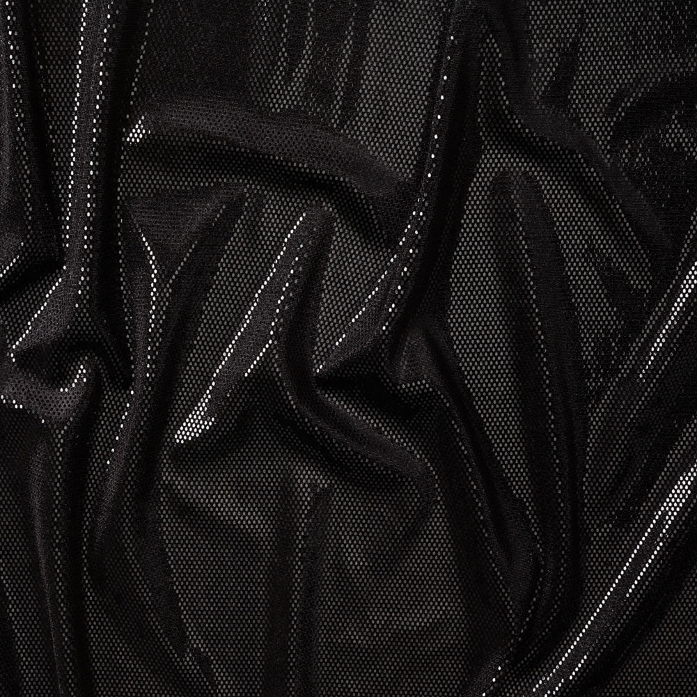 Stretch Polyester Velour with Crystal Foiled Polka Dots - Black - Joann Fabrics