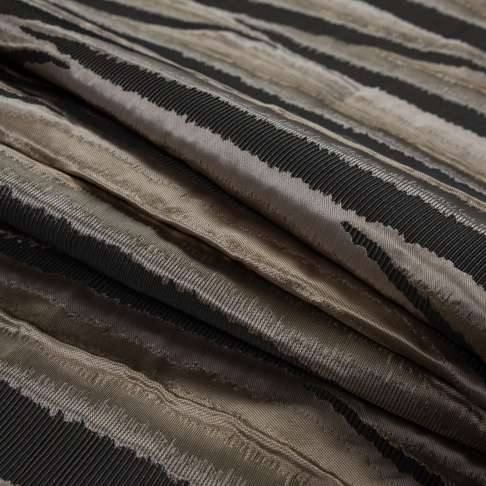 Gold and Black Abstract Polyester Brocade - Joann Fabrics
