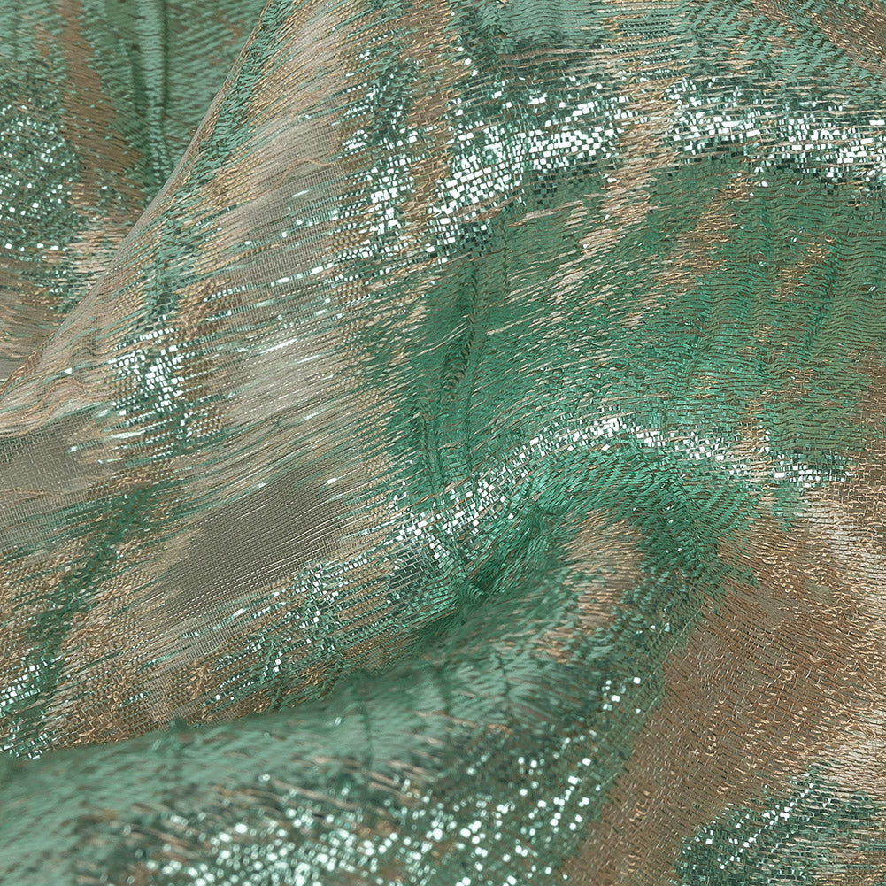 Mood Exclusive Metallic Seafoam and Beige Painterly Swirls Luxury Burnout Brocade - Joann Fabrics