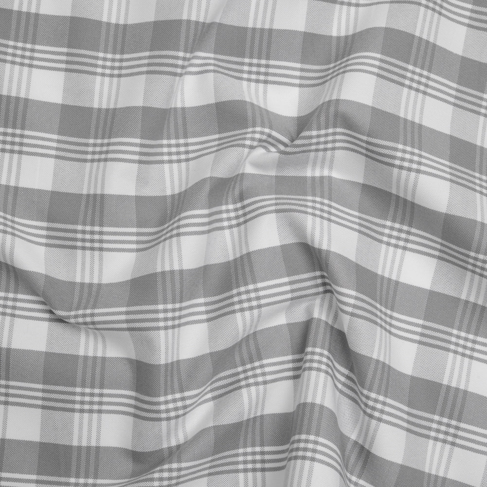 Cotton Oxford Shirting - Gray and White Plaid - Deadstock - Joann Fabrics