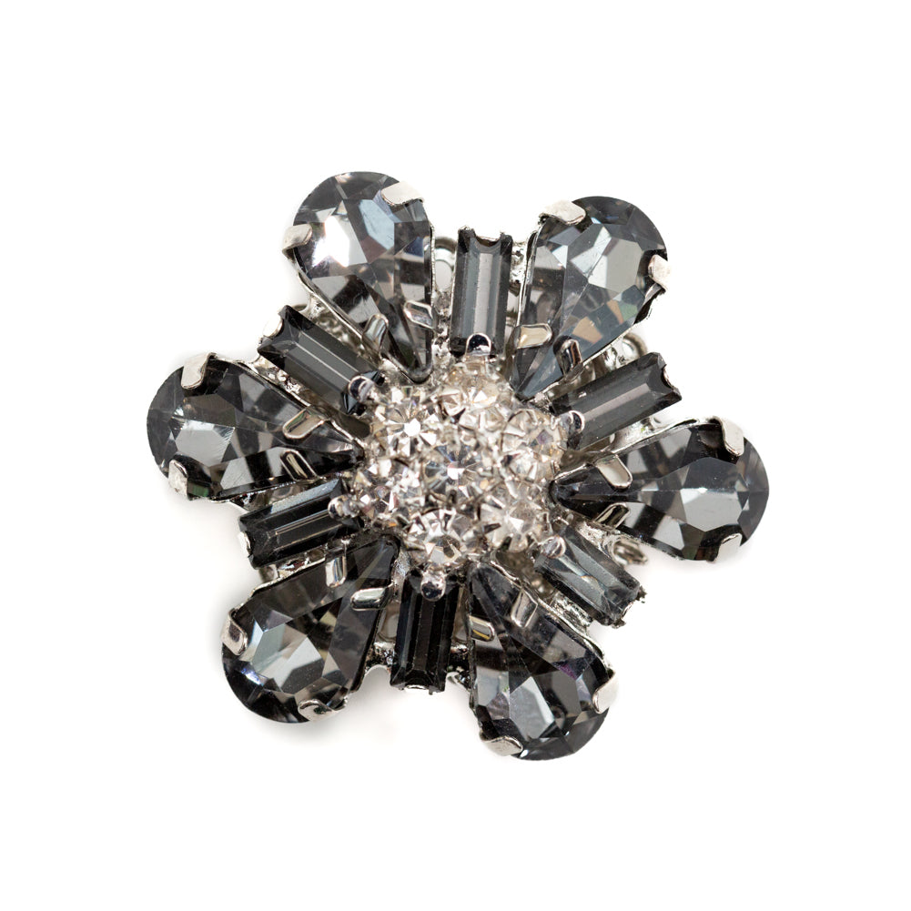 Italian Silver, Gunmetal and Crystal Rhinestone Button - 52L/33mm - Joann Fabrics