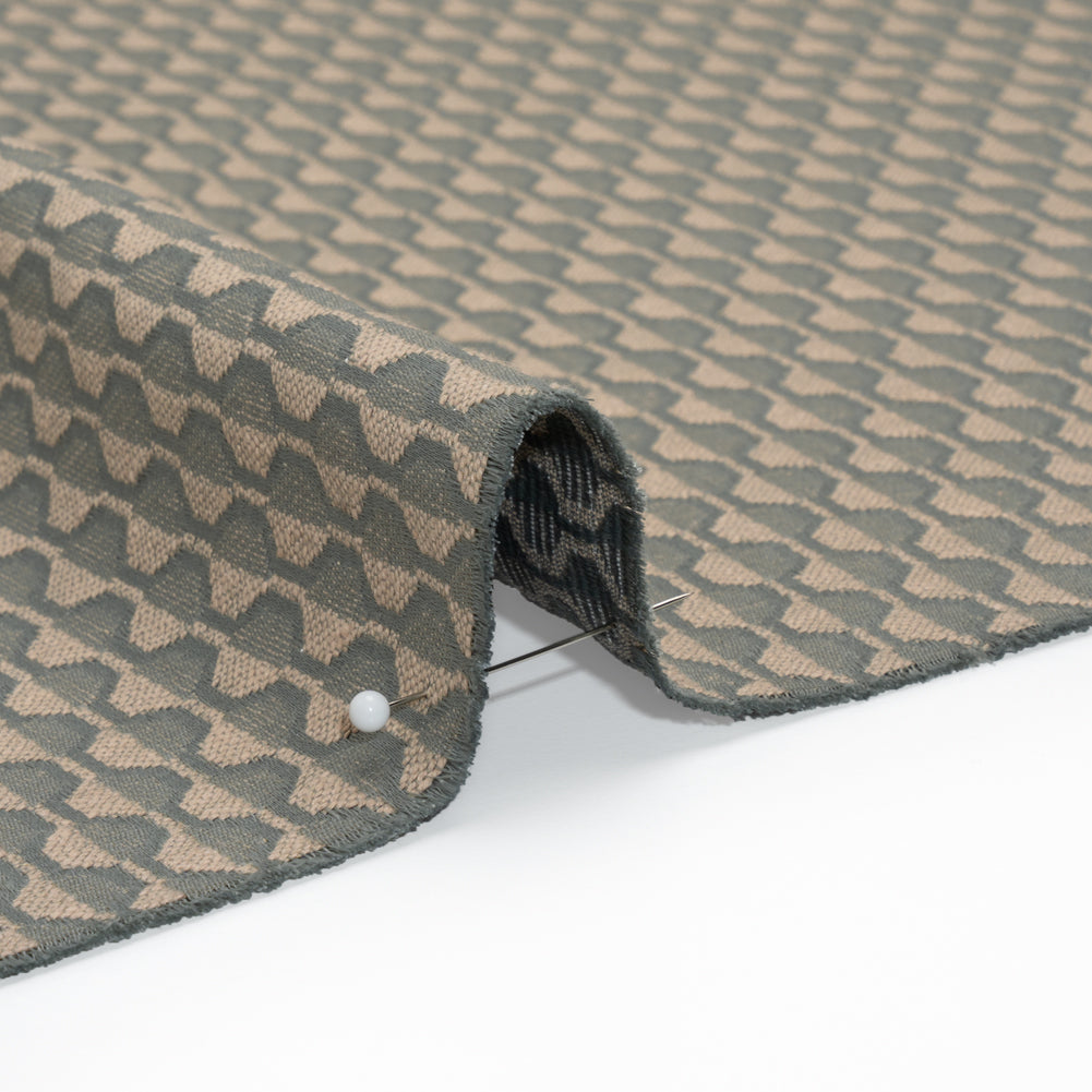 Honeycomb Stripes Recycled Polyester and Cotton Drapery Jacquard - Mineral - British Imported - Joann Fabrics