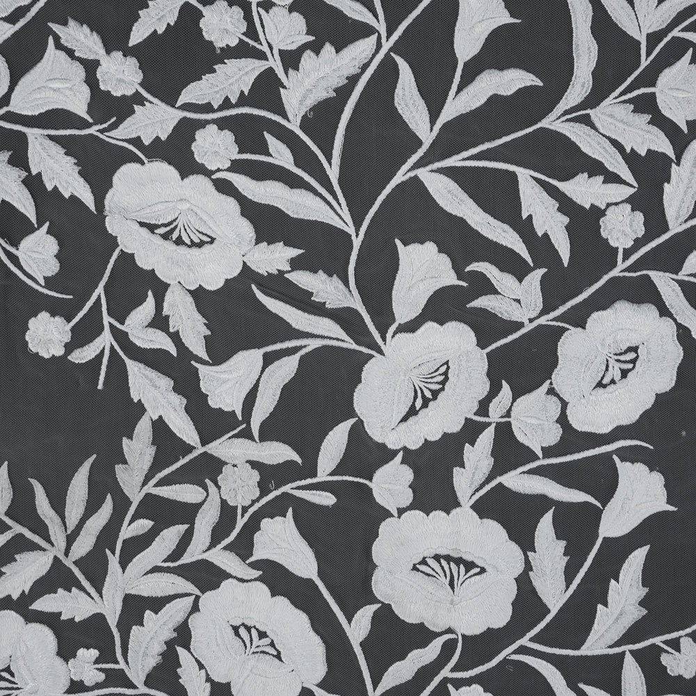 Floral Embroidered Tulle - White on White - Joann Fabrics