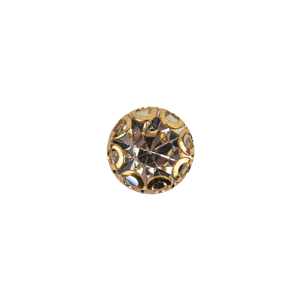 Vintage Swarovski Crystal Rhinestone and Gold Edged Self Back Button - 18L/11.5mm - Joann Fabrics