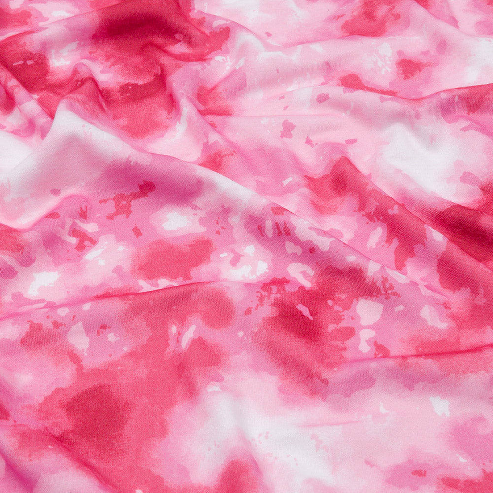Red, Pink and White Tie Dye Recycled Polyester Interlock Knit - Joann Fabrics
