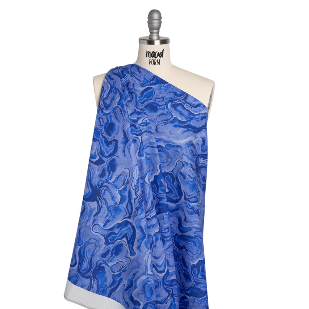Linen-Rayon Woven - Blue Abstract - Skyscape Print - Mood Exclusive Chariot Collection - Joann Fabrics