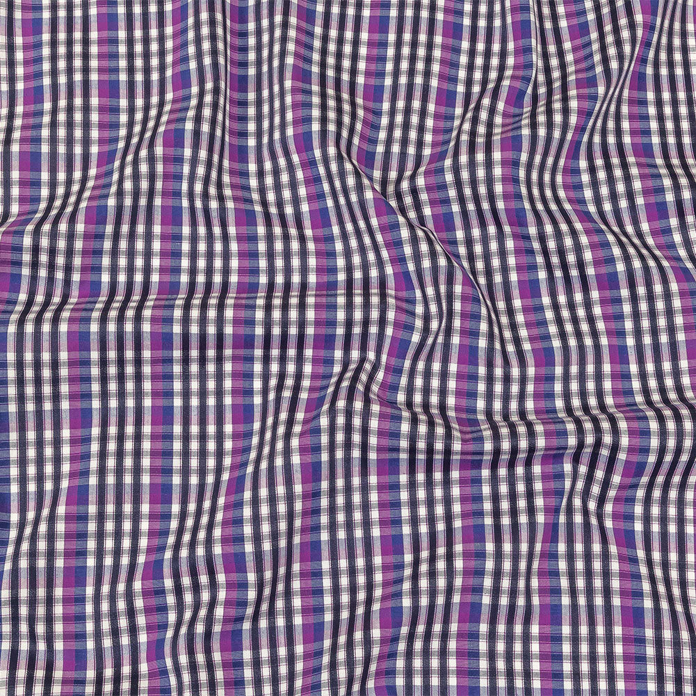 Purple, Sodalite Blue and Navy Plaid Cotton Shirting - Joann Fabrics