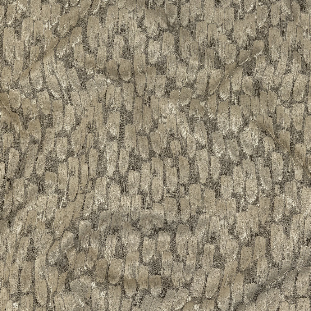 Recycled Polyester Jacquard - Champagne Abstract Brushstrokes - British Imported - Joann Fabrics