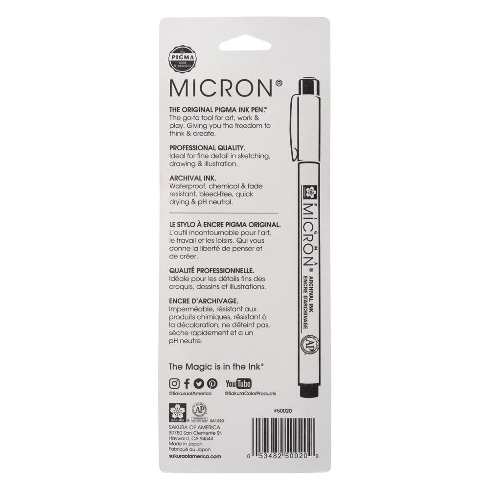 Sakura Pigma Micron Pen Set - Black, Size 01/.25mm - 3pc - Joann Fabrics