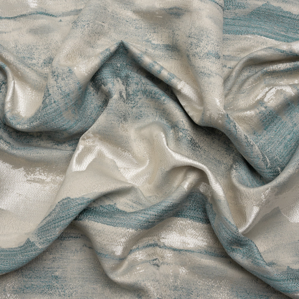 Recycled Polyester Drapery Jacquard - Seafoam Hazy Landscapes - British Imported - Joann Fabrics