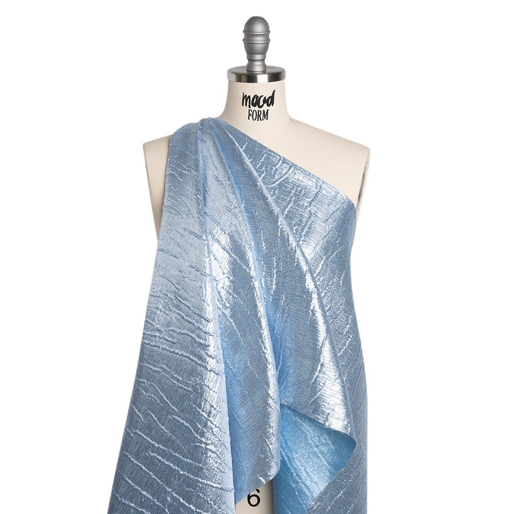 Metallic Brocade - Sky Blue Subtle Wrinkles - Kylie Collection - Joann Fabrics