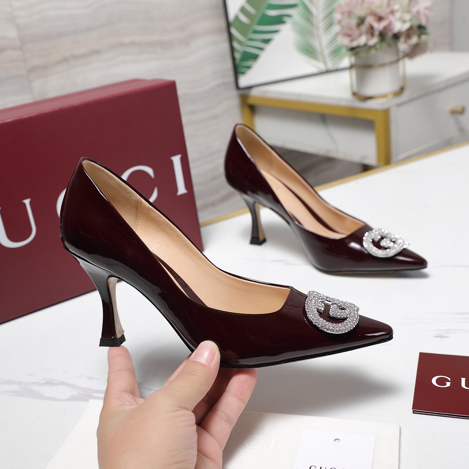 Gucci Patent Leather Pointed-Toe High Heels