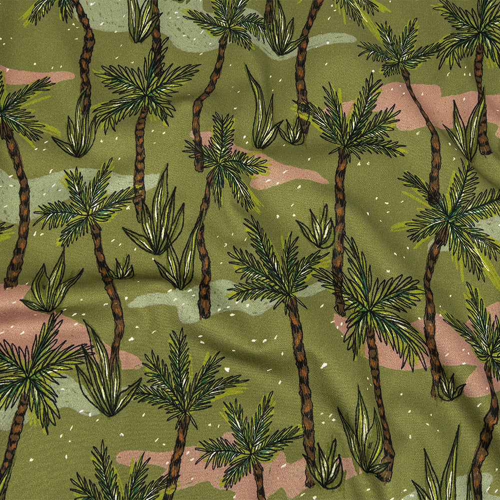 Mood Exclusive Olive Island Oasis Stretch Cotton Sateen - Joann Fabrics