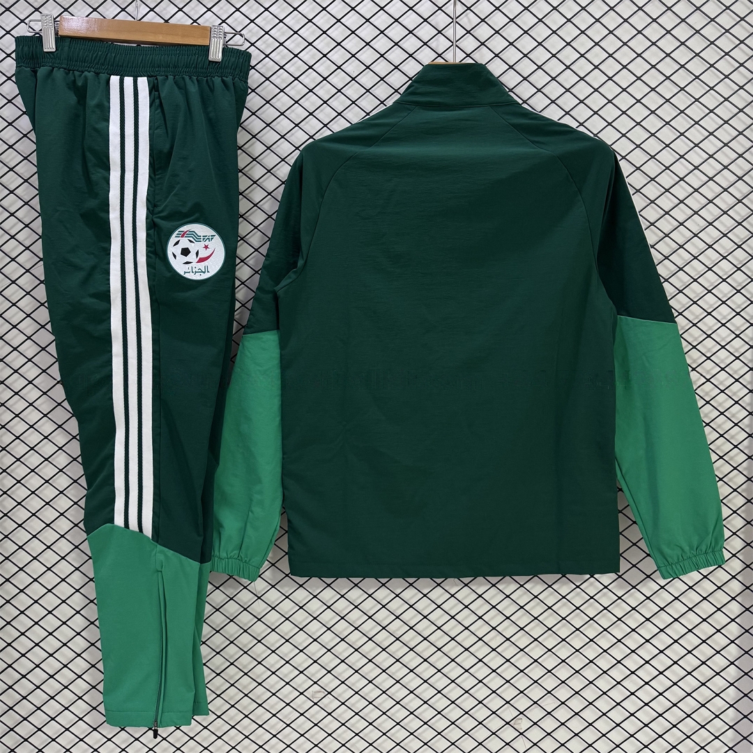 Algeria 2026 Windbreaker Training Set - Deep Green Top and Pants - UnitedFutballJersey