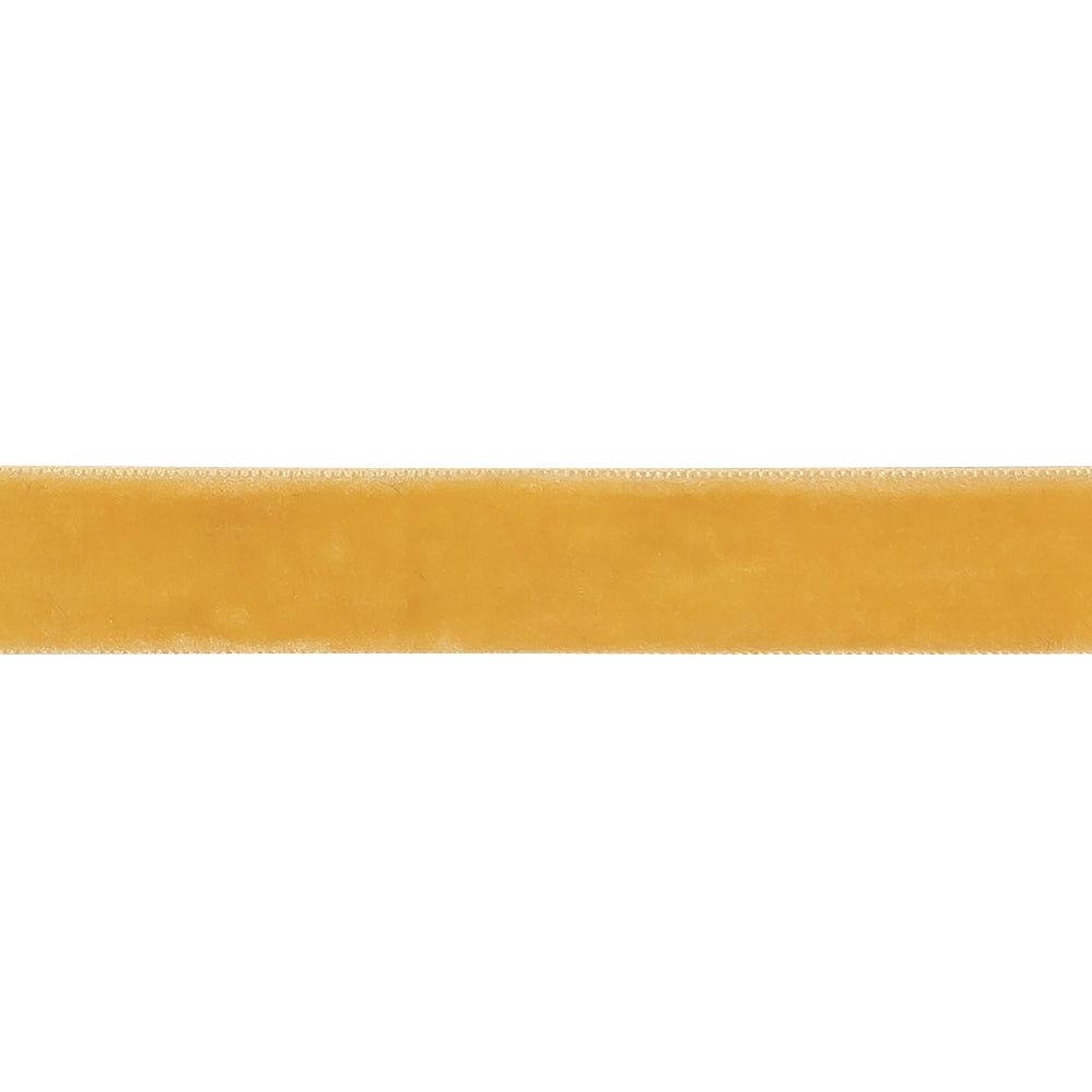 Yellow Single Face Velvet Ribbon - 0.625