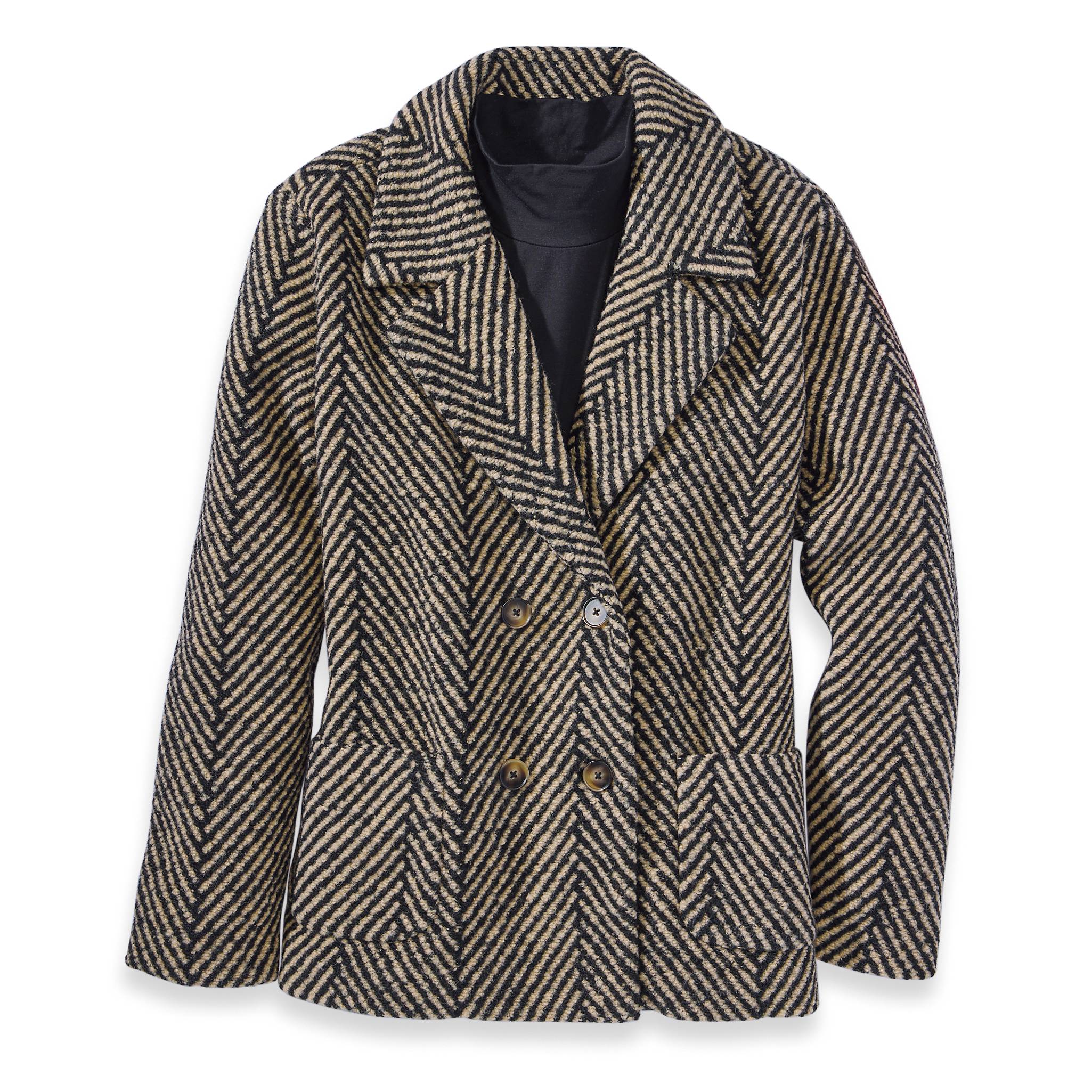 Double-Breasted Jacquard Coat - Northstyle Catalog