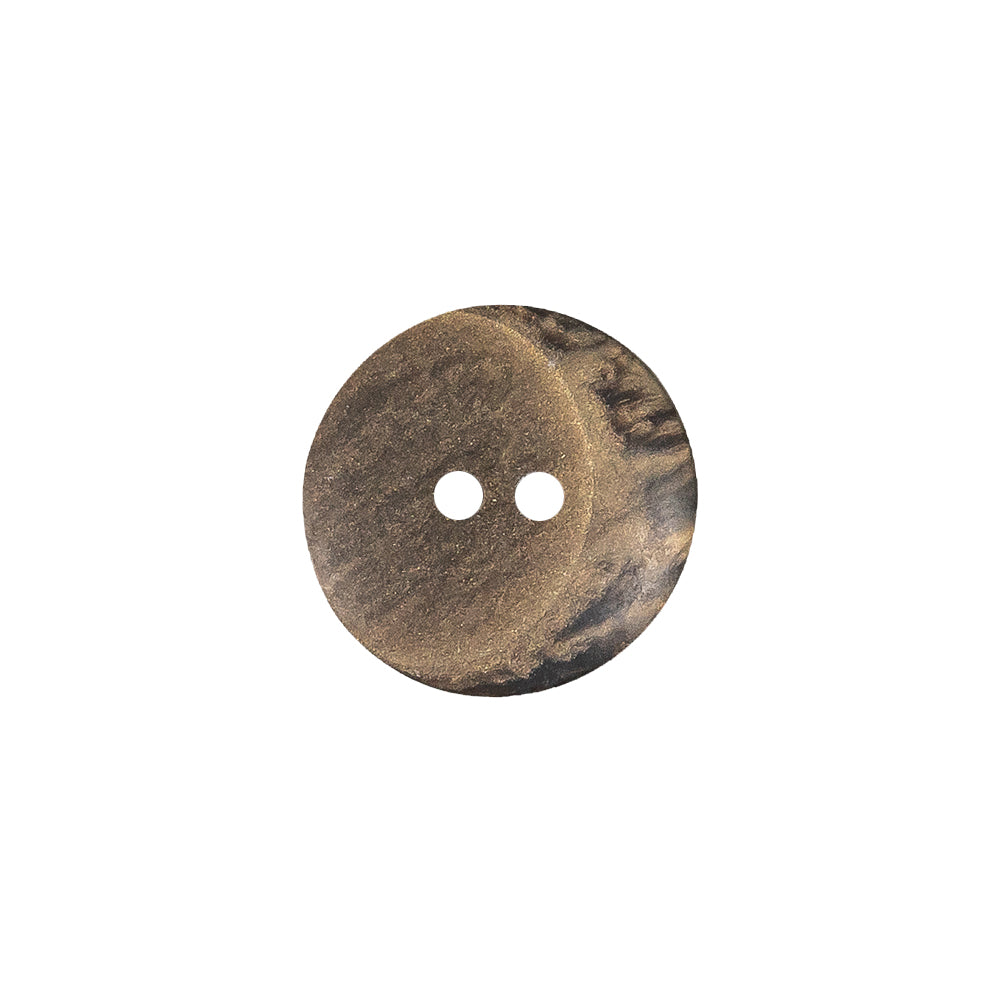 Italian Brown and Tan Wood-Look Lacy Textured Wide Rim 2-Hole Plastic Button - 24L/15mm - Joann Fabrics