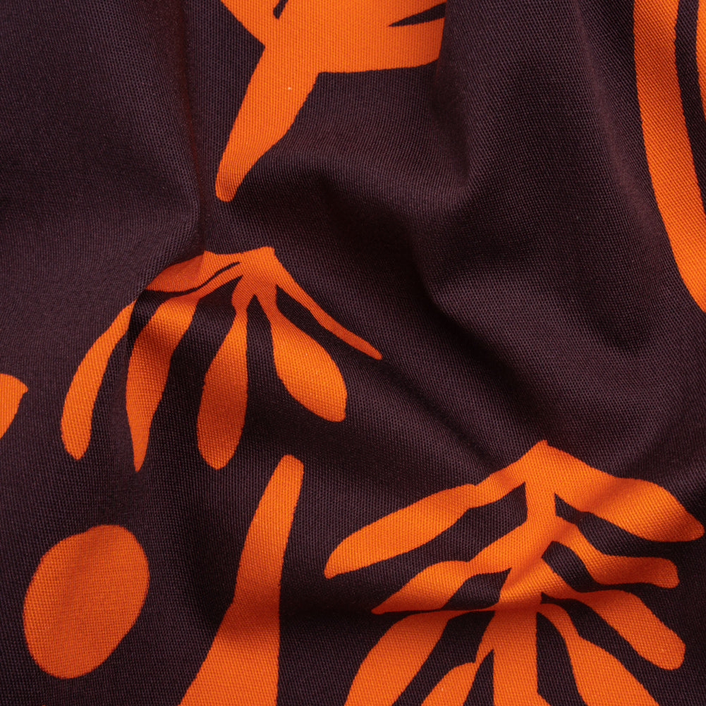 Stretch Cotton Twill Print - Orange and Purple Floral - Mood Exclusive Drawing Delight - Joann Fabrics