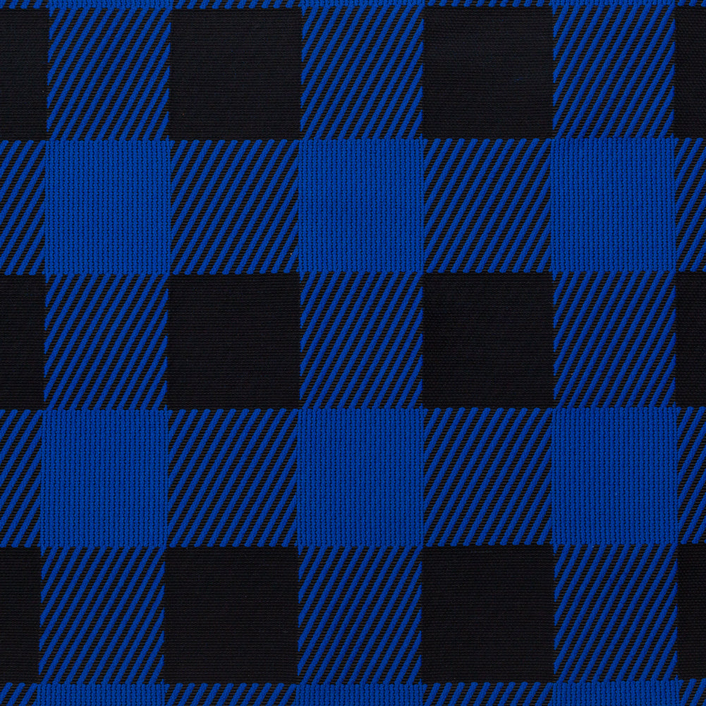 Rag & Bone Heavy Black and Royal Blue Buffalo Check Blended Cotton Woven - Joann Fabrics