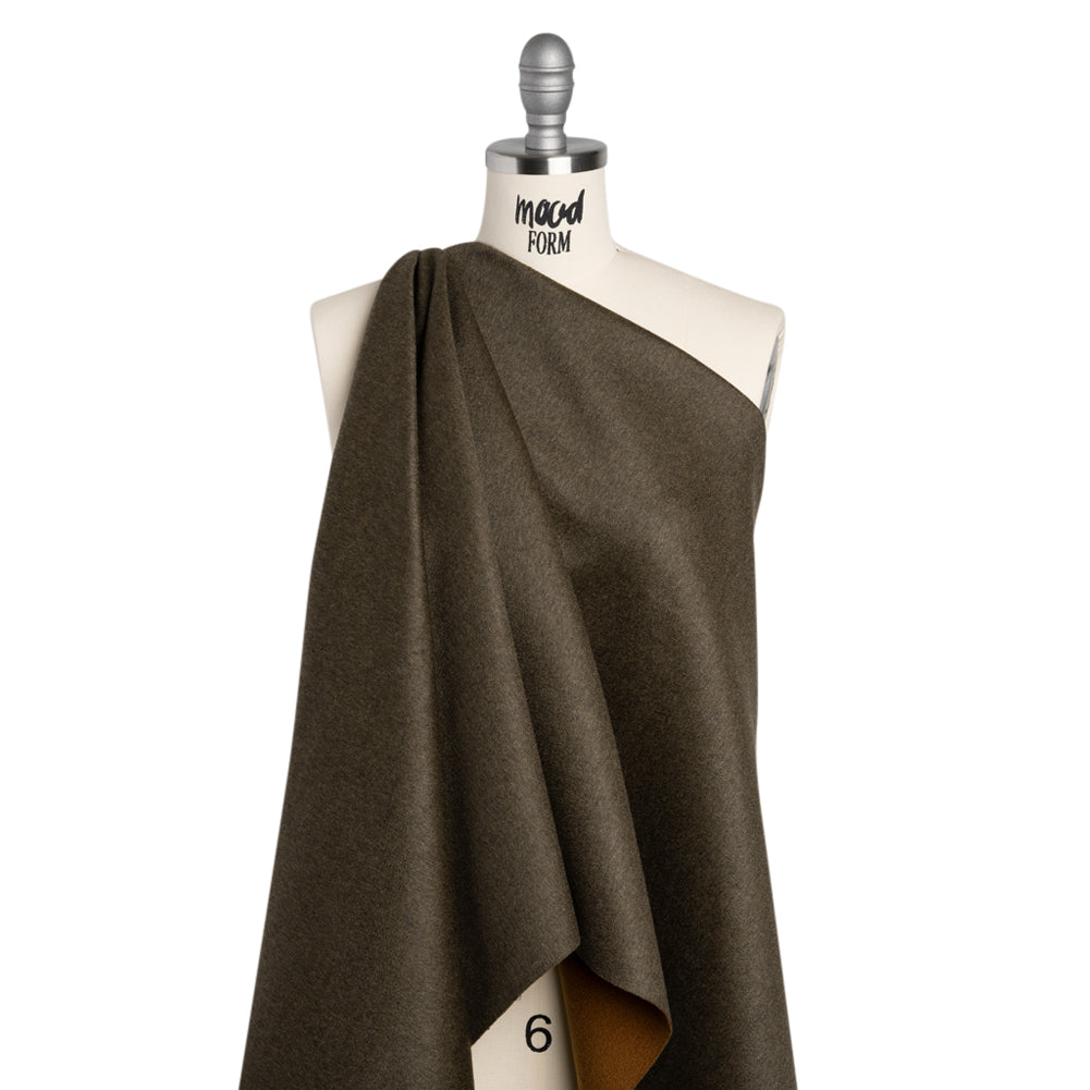 Cashmere Double Cloth Coating Made in Italy - Brown Olive and Adobe Brown - Deadstock - Joann Fabrics
