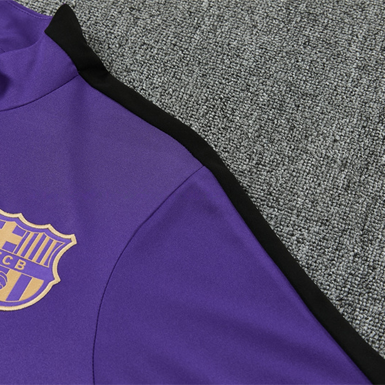 Barcelona 26-27 Kids Long Sleeve Training Set - Purple Top & Black Pants - UnitedFutballJersey