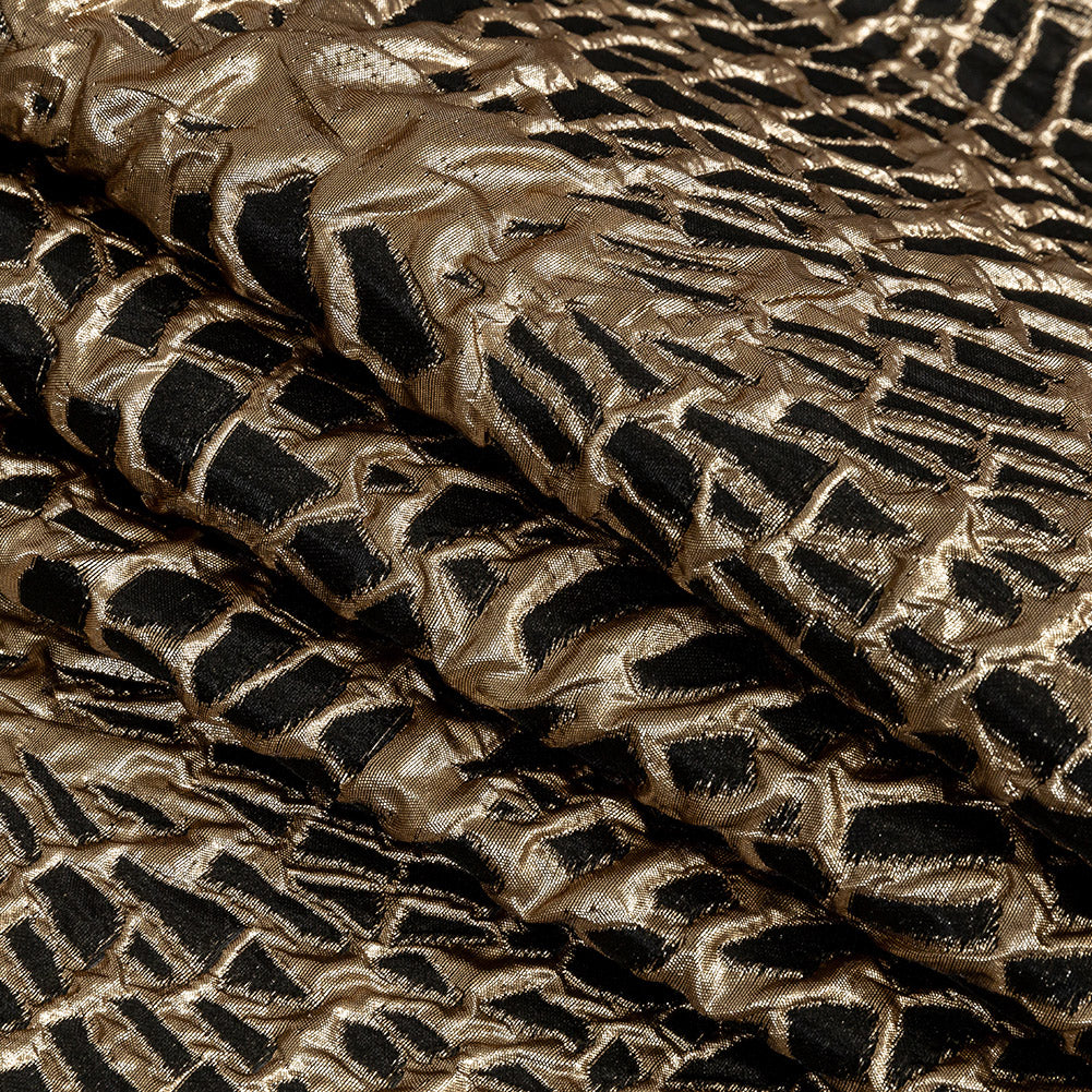 Metallic Black and Gold Abstract Luxury Brocade - Joann Fabrics