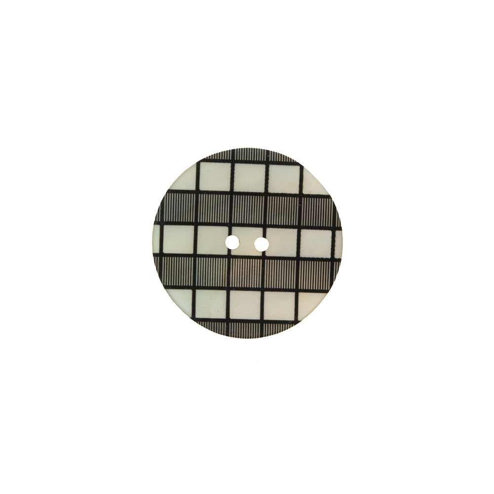 Italian Black and White Checkered Mother Of Pearl Button - 24L/15mm - Joann Fabrics
