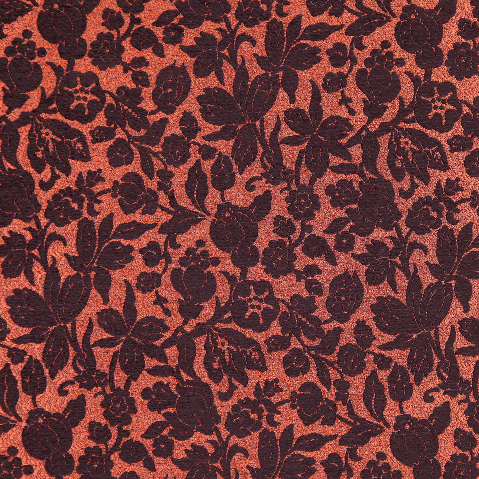 Chocolate/Orange Floral Woven - Joann Fabrics