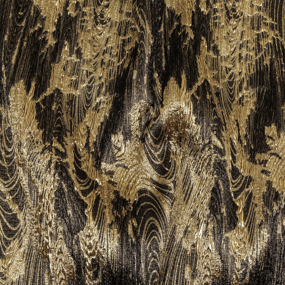 Metallic Gold and Black Wood Grain Luxury Plisse Brocade - Joann Fabrics