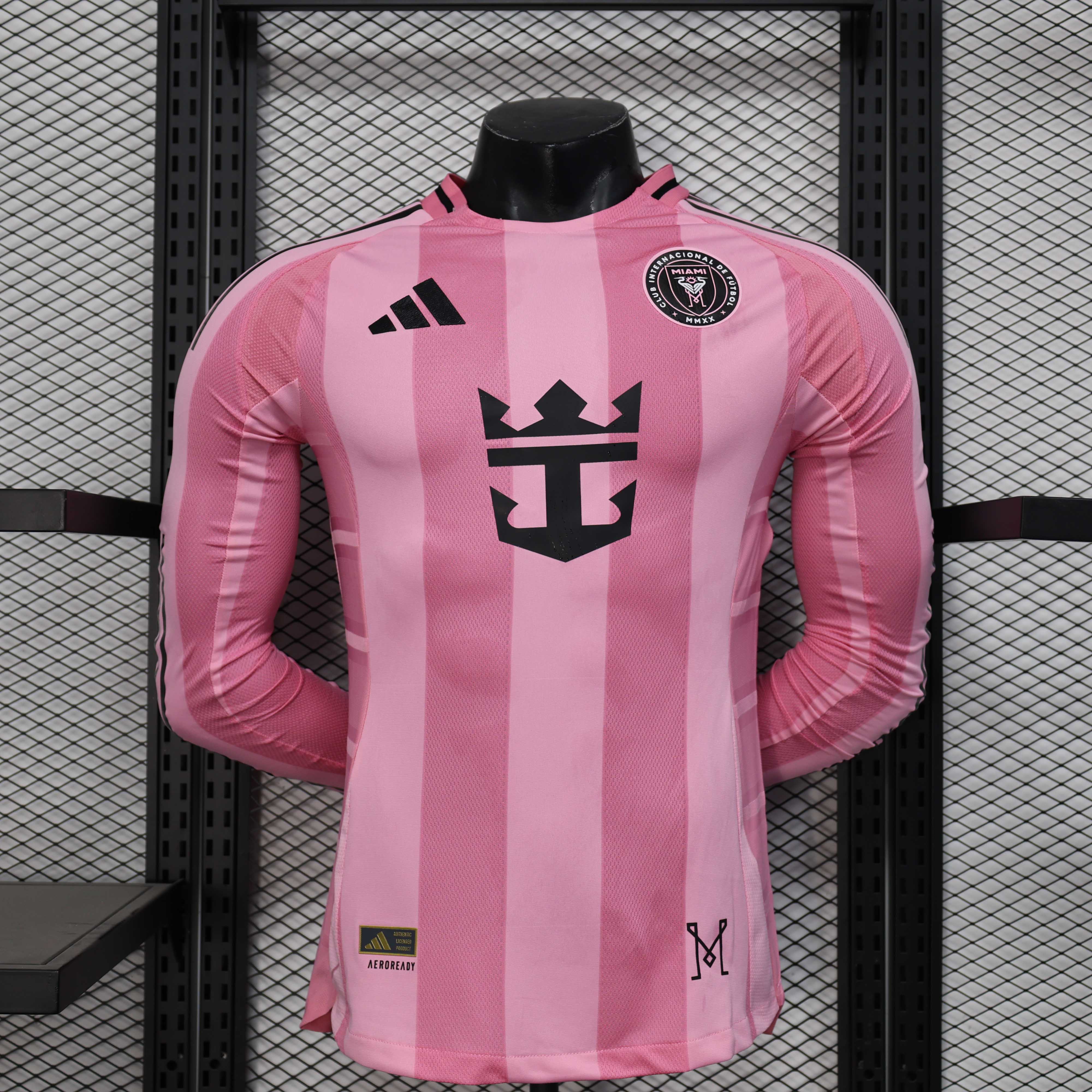 2025/2026 Long Sleeve Inter Miami Home Player Version Football Jersey 1:1 Thailand Quality
