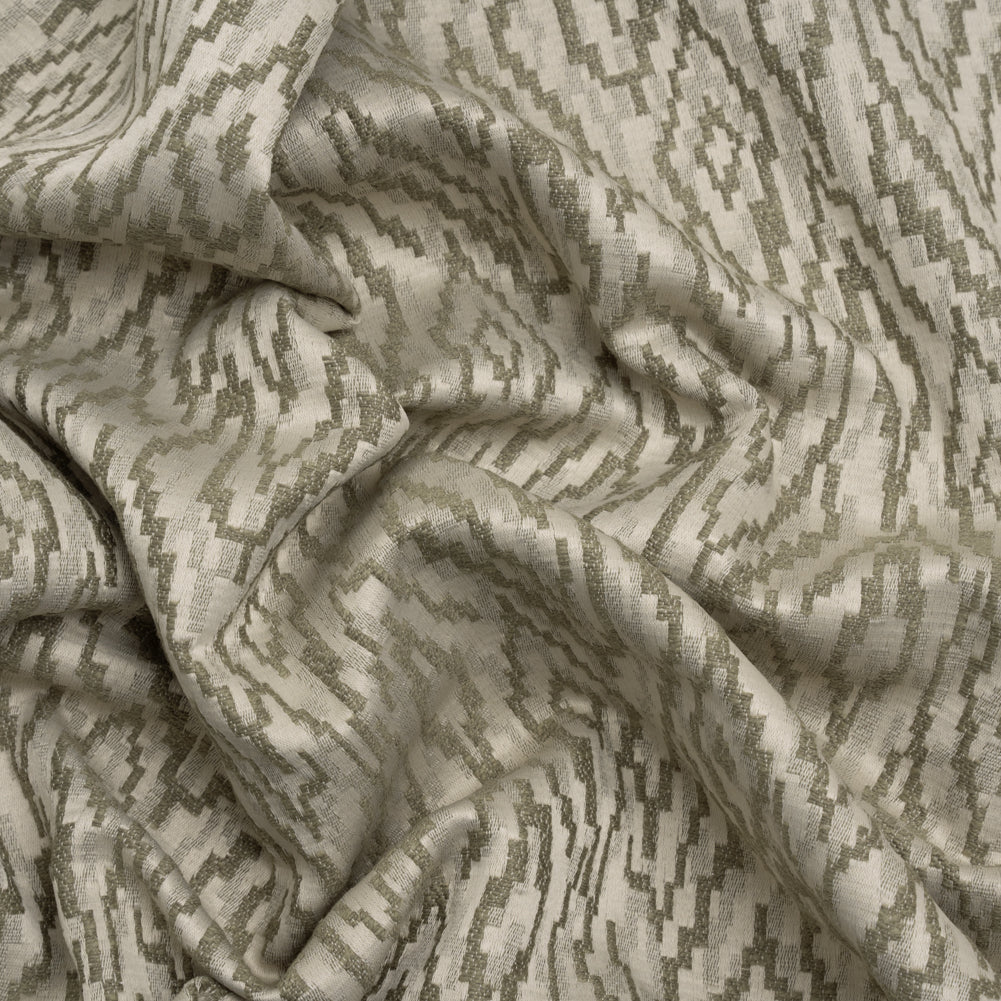 Geometric Recycled Polyester and Cotton Drapery Jacquard - Limestone - British Imported - Joann Fabrics