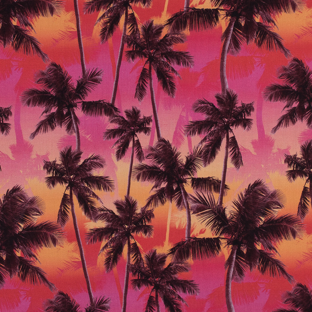 Organic Viscose Batiste - Pink and Orange Palm Trees - Joann Fabrics