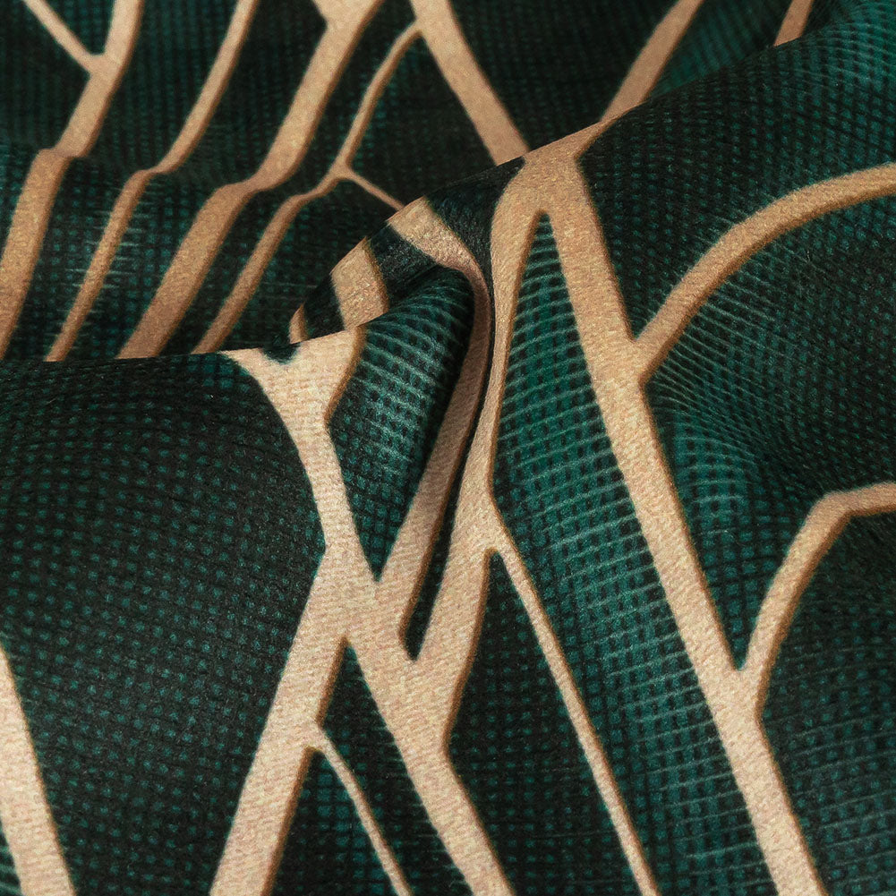 Printed Microvelvet - Emerald Labyrinth of Arches - British Imported - Joann Fabrics