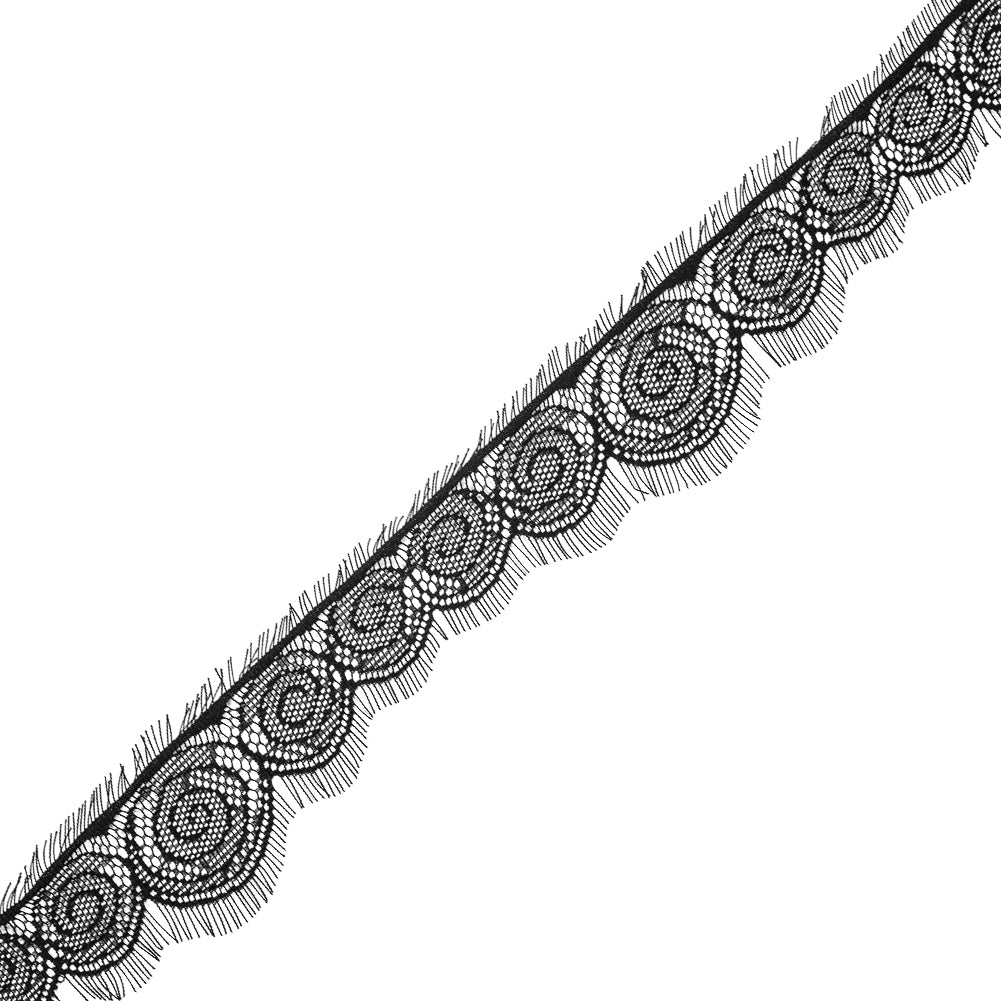 Black Fine Eyelash Lace - 2.5