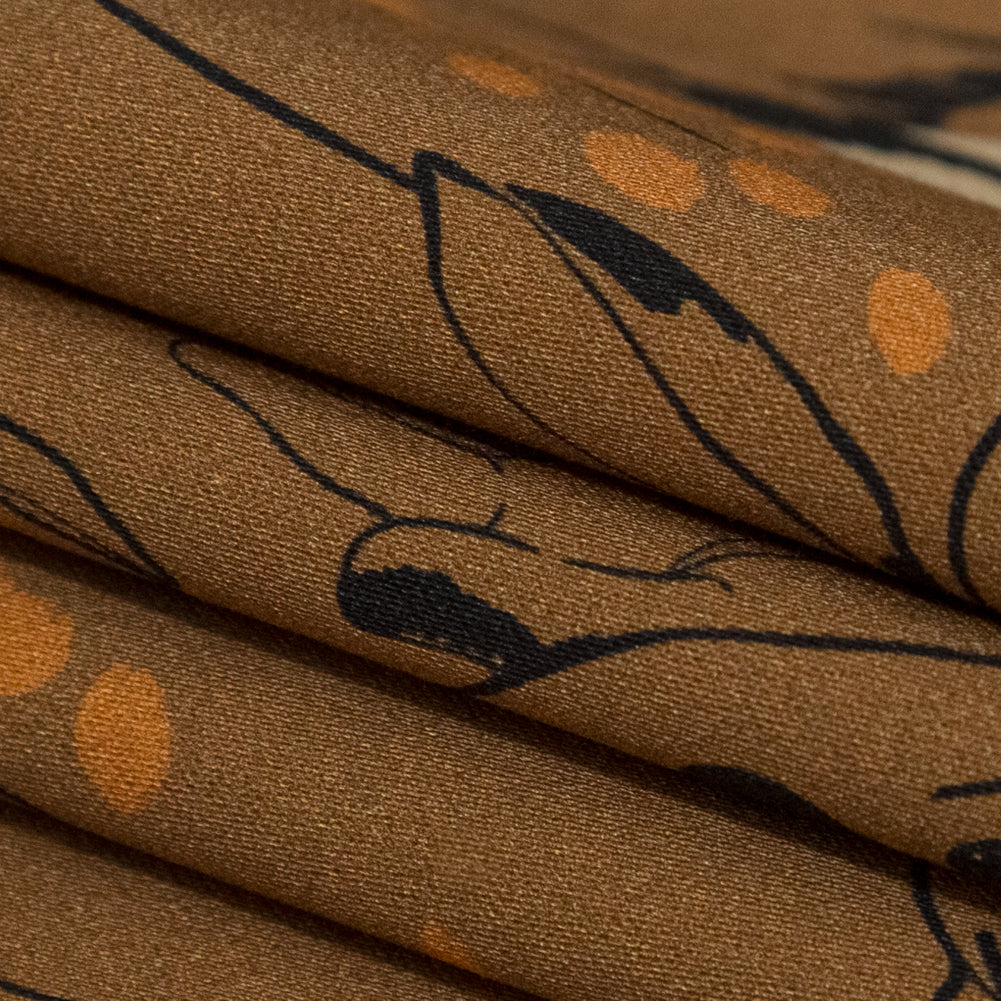Stretch Cotton Sateen - Brown Figure Lines - Contoured Personage Print - Mood Exclusive Serengeti Collection - Joann Fabrics