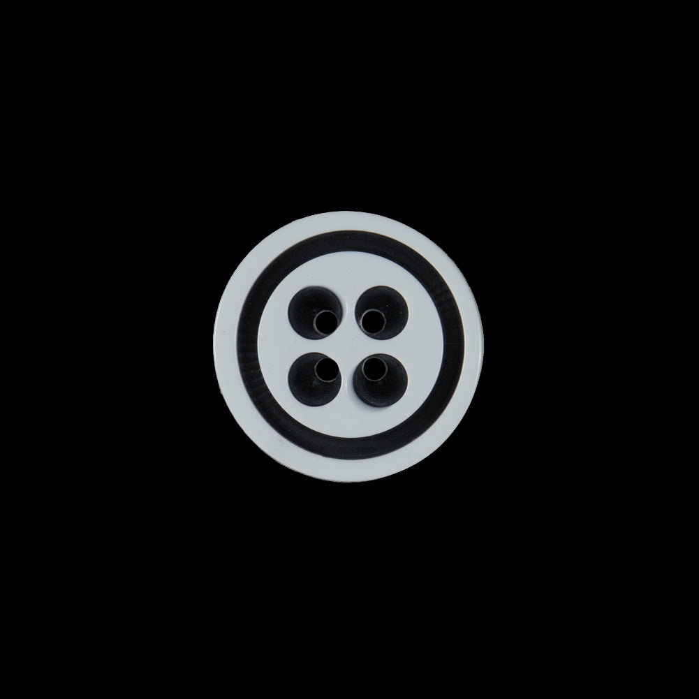 White and Black Plastic 4-Hole Button - 24L/15mm - Joann Fabrics