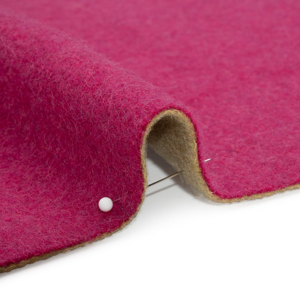 Italian Camel and Fuchsia Brushed Wool and Polyester Double Cloth Coating - Joann Fabrics