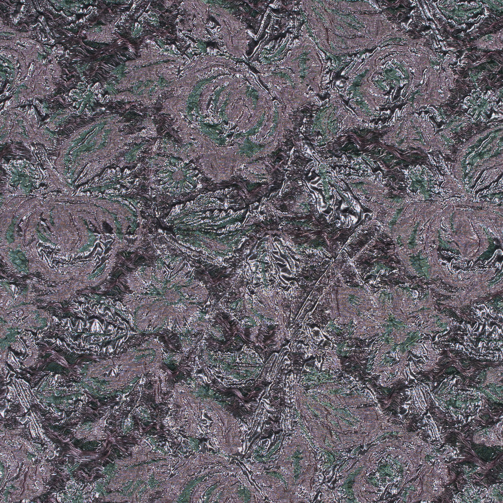 Green and Orchid Luxury Abstract Metallic Brocade - Joann Fabrics