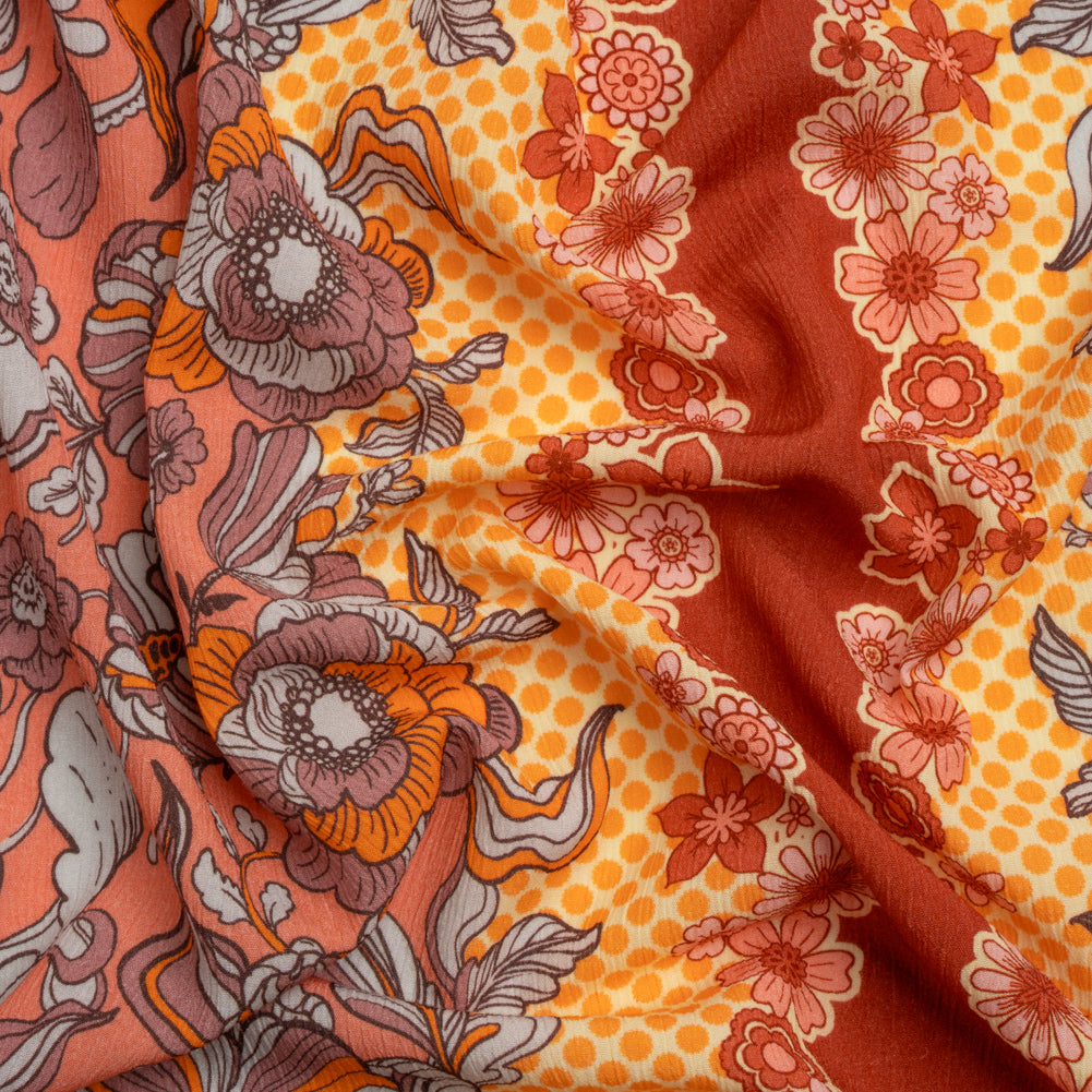 Mood Exclusive Orange In Her Hair Crinkled Gauzy Viscose Crepe Panel - Joann Fabrics