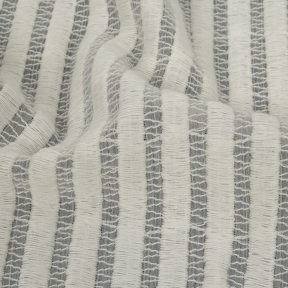 Snow White Embroidered Stripes Crinkled Chiffon - Joann Fabrics