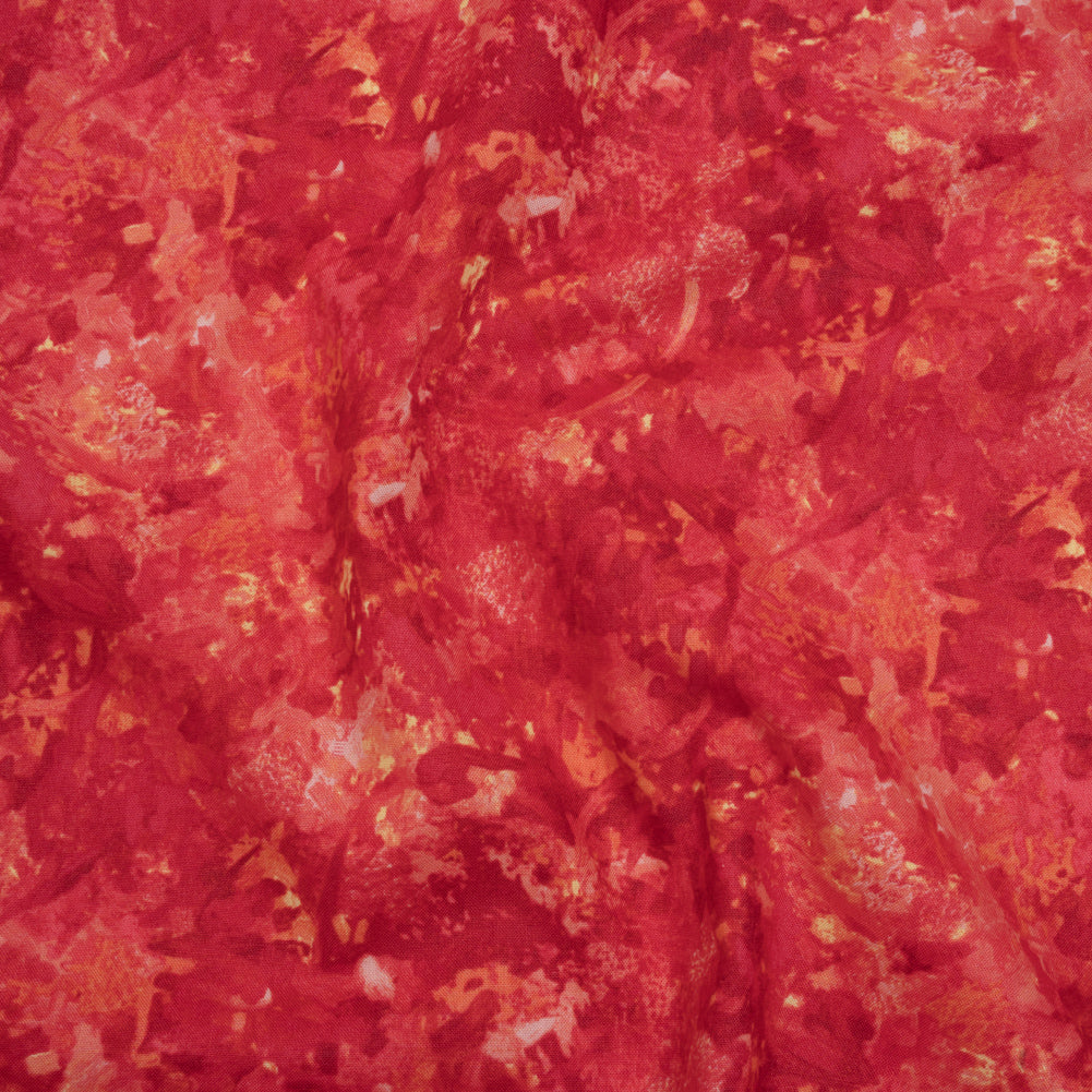 Printed Quilting Cotton by Deborah Edwards for Northcott Studio - Fire Coral Painterly Abstract - Chroma Collection - Joann Fabrics