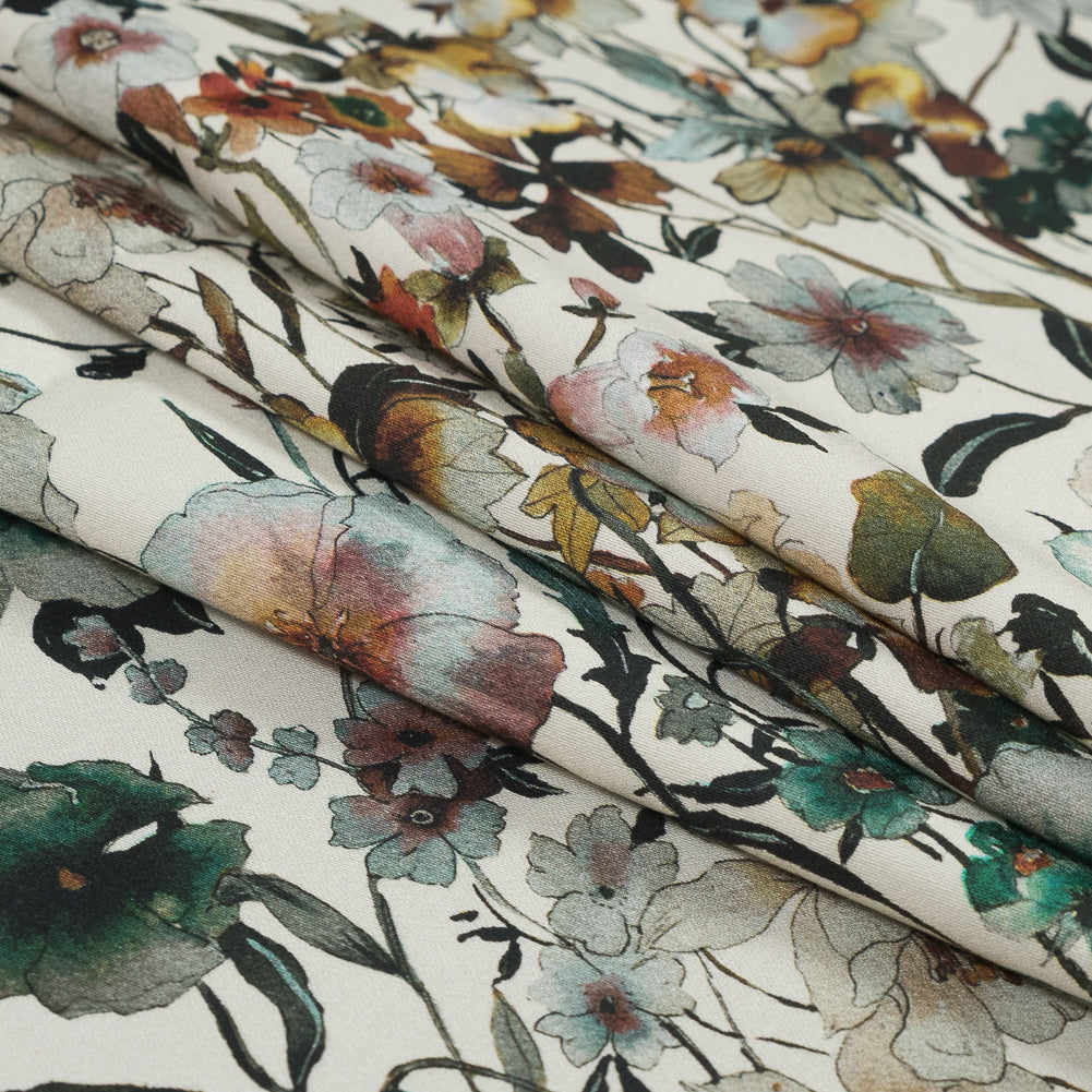 Stretch Cotton Sateen - Ivory Floral - Passing of Adonis Print - Mood Exclusive Gaia Collection - Joann Fabrics