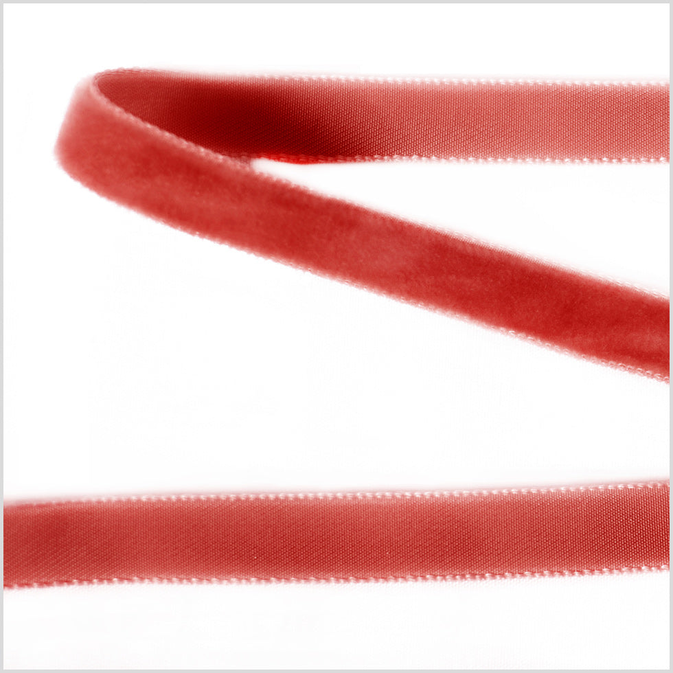 Single Faced Velvet Ribbon Made in Italy - 3/8