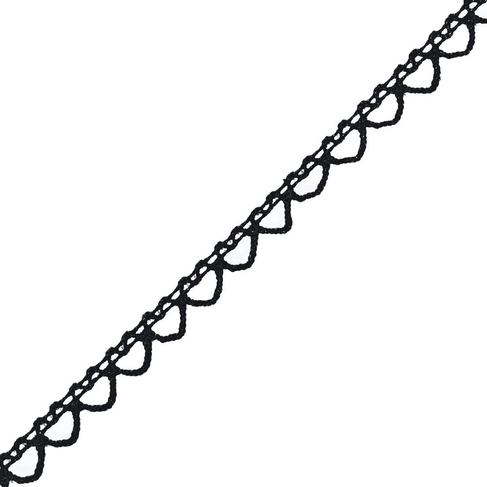 Black European Cotton Crochet Trim - 0.375