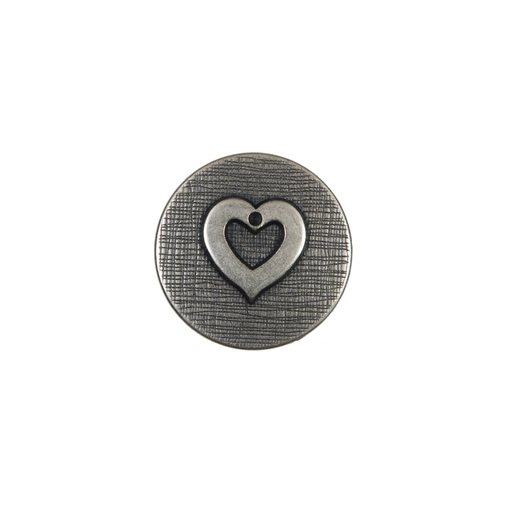 Silver Metal Heart Shank Back Button - 24L/15mm - Joann Fabrics