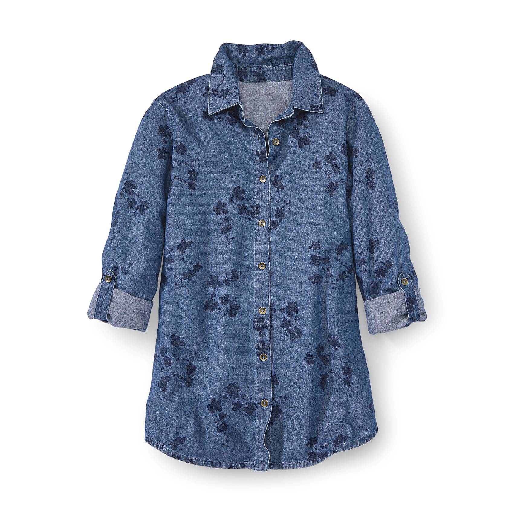 Print Denim Roll-Tab Tunic - Northstyle Catalog