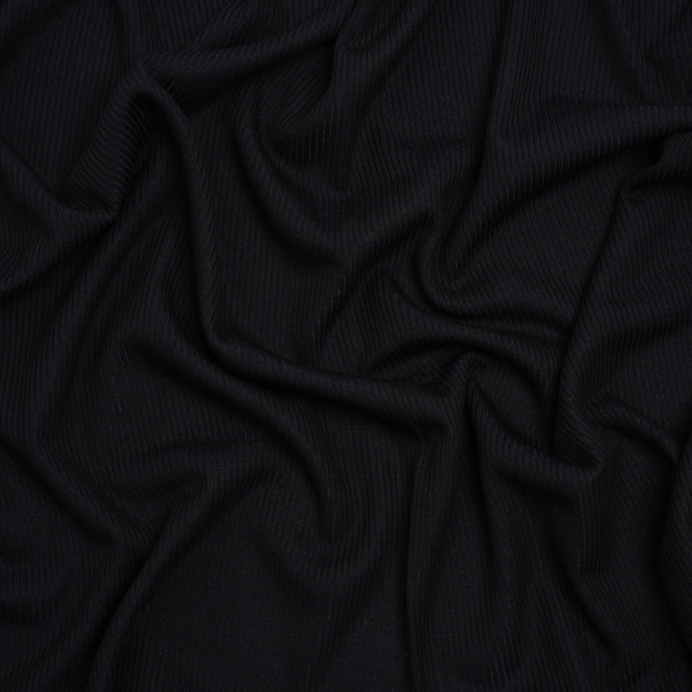 Stretch Rayon 2x2 Rib Knit - Black - Designer Deadstock - Joann Fabrics