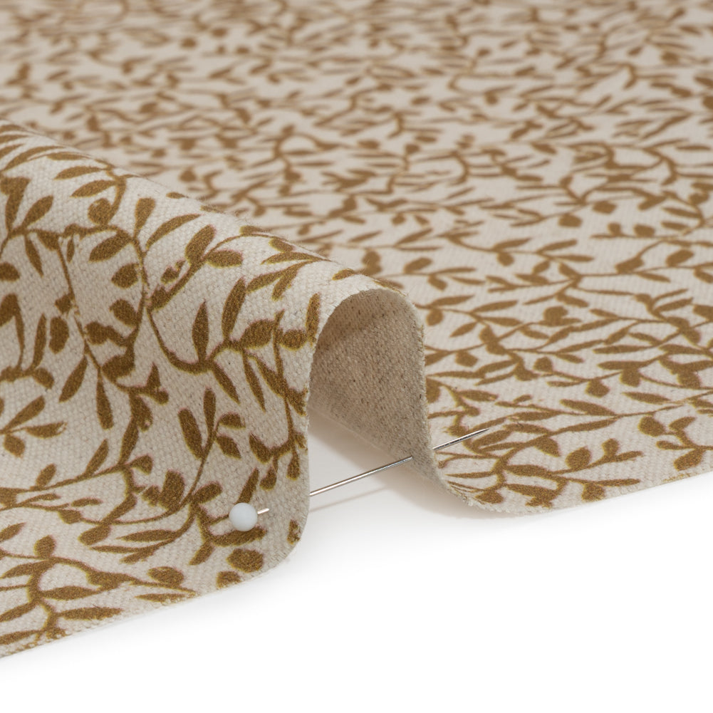 Brushed Cotton and Linen Canvas - Cider Little Vines - British Imported - Joann Fabrics