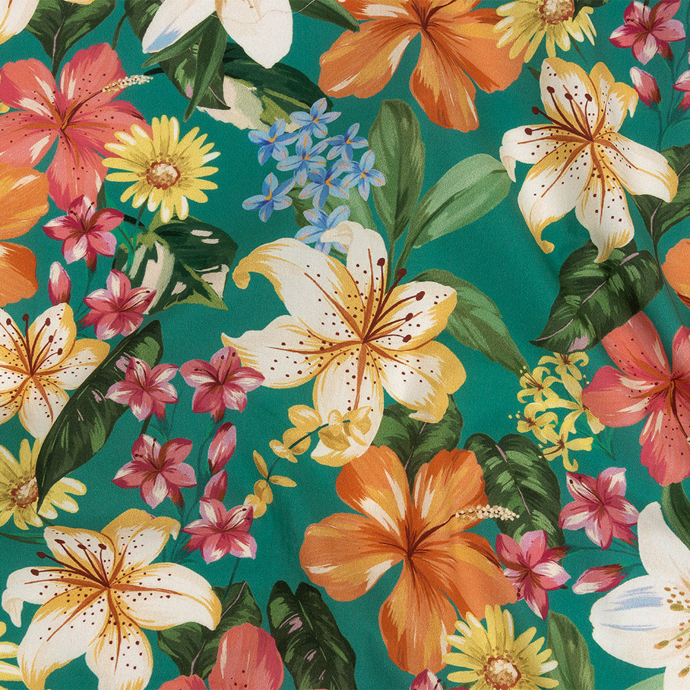 Mood Exclusive Teal Juno's Bounty Cotton Shirting - Joann Fabrics