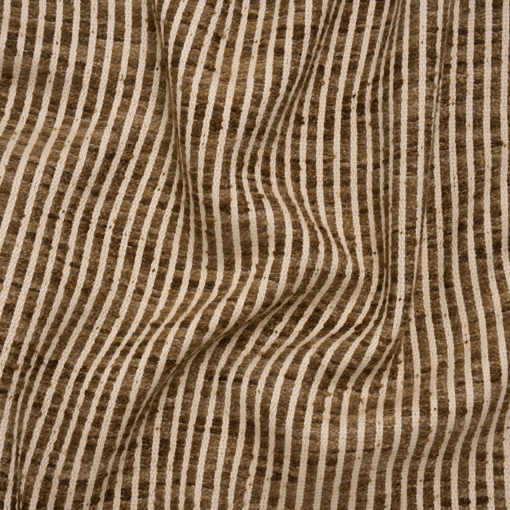 Polyester Boucle Woven - Walnut Stripes - British Imported - Joann Fabrics